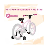 Hongge 18 Inch Kids Bike for 4-8 Years Old Adjustable with Removable Training Wheels