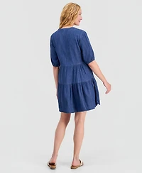 Nautica Women's Tiered Chambray A-Line Dress