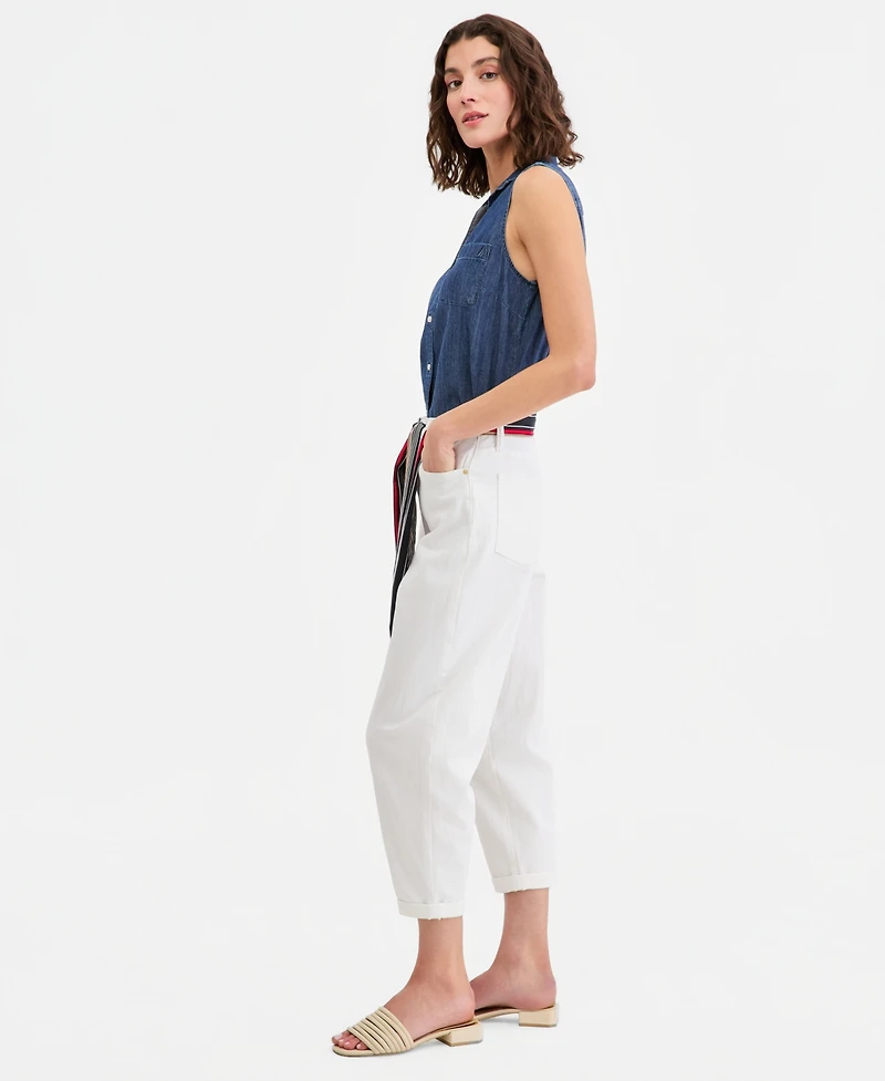 Nautica Women's Belted Carrot-Leg Jeans
