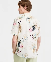 Club Room Men's Printed Silk-Blend Short Sleeve Shirt, Macy's Exclusive - Print