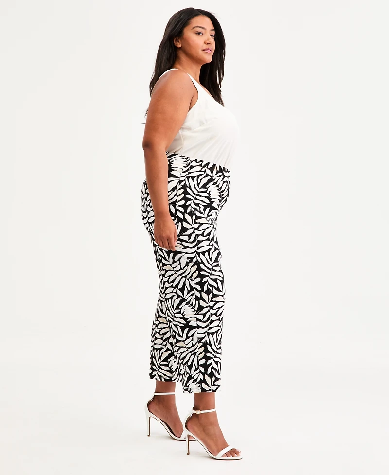 Anne Klein Essentials Plus Pull-On Knit Wide-Leg Pants