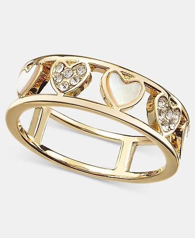 On 34th Pave & Mother-of-Pearl Heart Band Ring, Macy's Exclusive