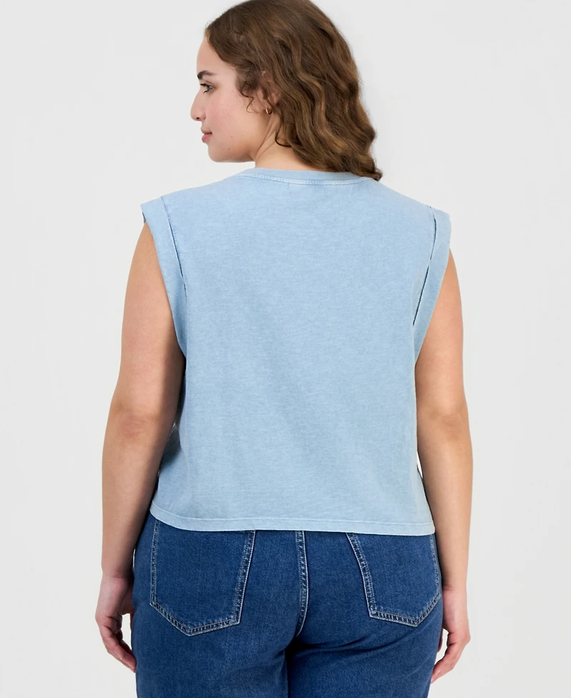 And Now This Trendy Plus Cotton Graphic-Print Muscle T-Shirt, Macy's Exclusive