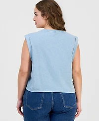 And Now This Trendy Plus Cotton Graphic-Print Muscle T-Shirt, Macy's Exclusive