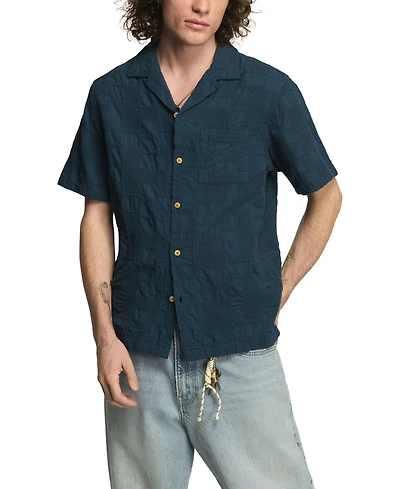 Lucky Brand Men's Novelty Camp Collar Shirt