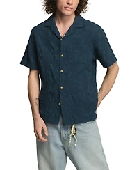 Lucky Brand Men's Novelty Camp Collar Shirt