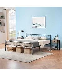 gaomon Modern Metal Platform Bed Headboard Footboard Underbed Storage Heavy Duty No Box Spring Easy Assembly