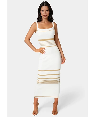 Bebe Womens Illusion Sweater Bodycon Maxi Dress