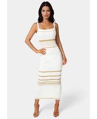 Bebe Womens Illusion Sweater Bodycon Maxi Dress