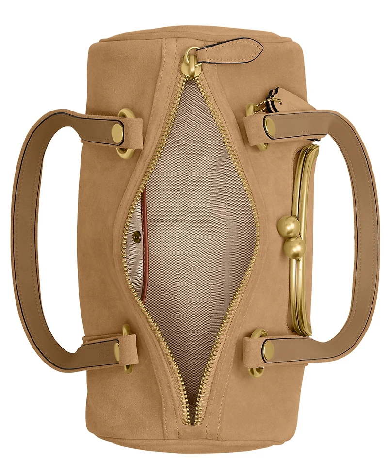 Coach Originals Barrel Medium Suede Kisslock Slim Shoulder Bag