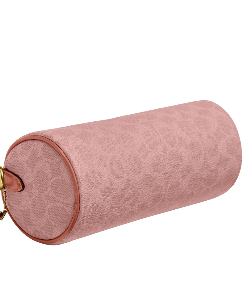 Coach Coated Canvas Signature Small Barrel Bag