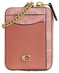Coach Canvas Signature Essential Zipper Chain Card Case