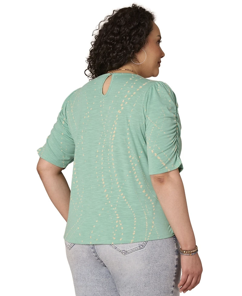 Democracy Plus Scoop Neck Printed Top