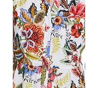 Eliza J Women's Printed Folded Cap-Sleeve Short Dress