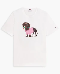 Tommy Hilfiger Women's Graphic Dog Print T-Shirt