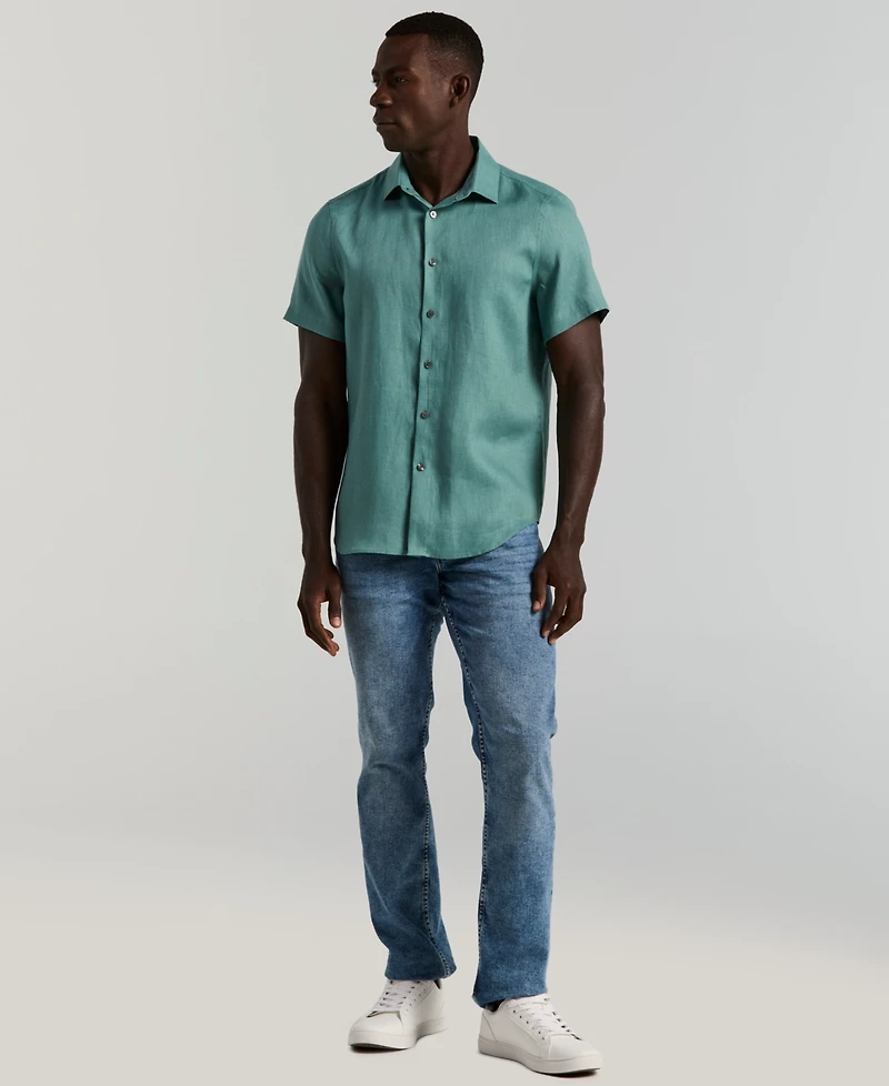 Perry Ellis Men's Solid Linen Shirt