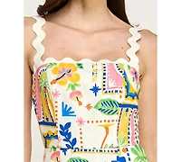 Trixxi Women's Sleeveless Ric Rac Trim Detail Slim Dress