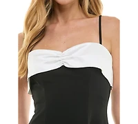 Seni & Cade Juniors' Contrast-Trim Scuba Crepe Dress