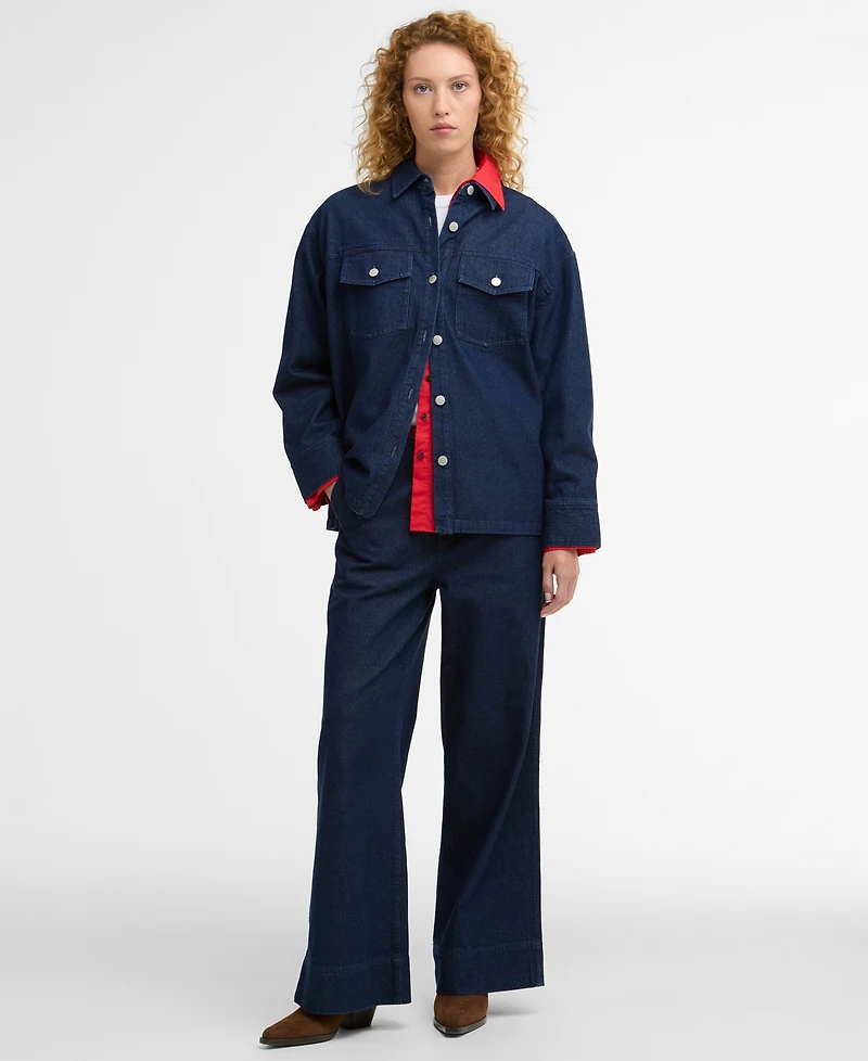 Barbour Women's Long-Sleeve Collared Maia Denim Shirt