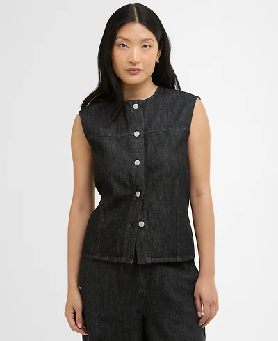 Barbour Women's Sleeveless Crewneck Myra Denim Shirt