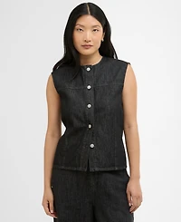 Barbour Women's Sleeveless Crewneck Myra Denim Shirt