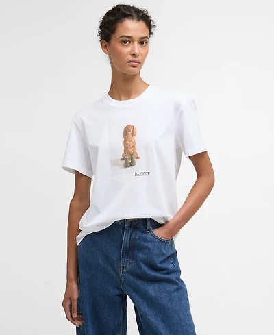 Barbour Women's Short-Sleeve Dog Photo Graphic T-Shirt