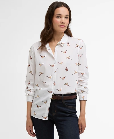Barbour Women's Long-Sleeve Collared Safari Shirt