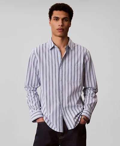 Calvin Klein Men's Multi Stripe Poplin Shirt