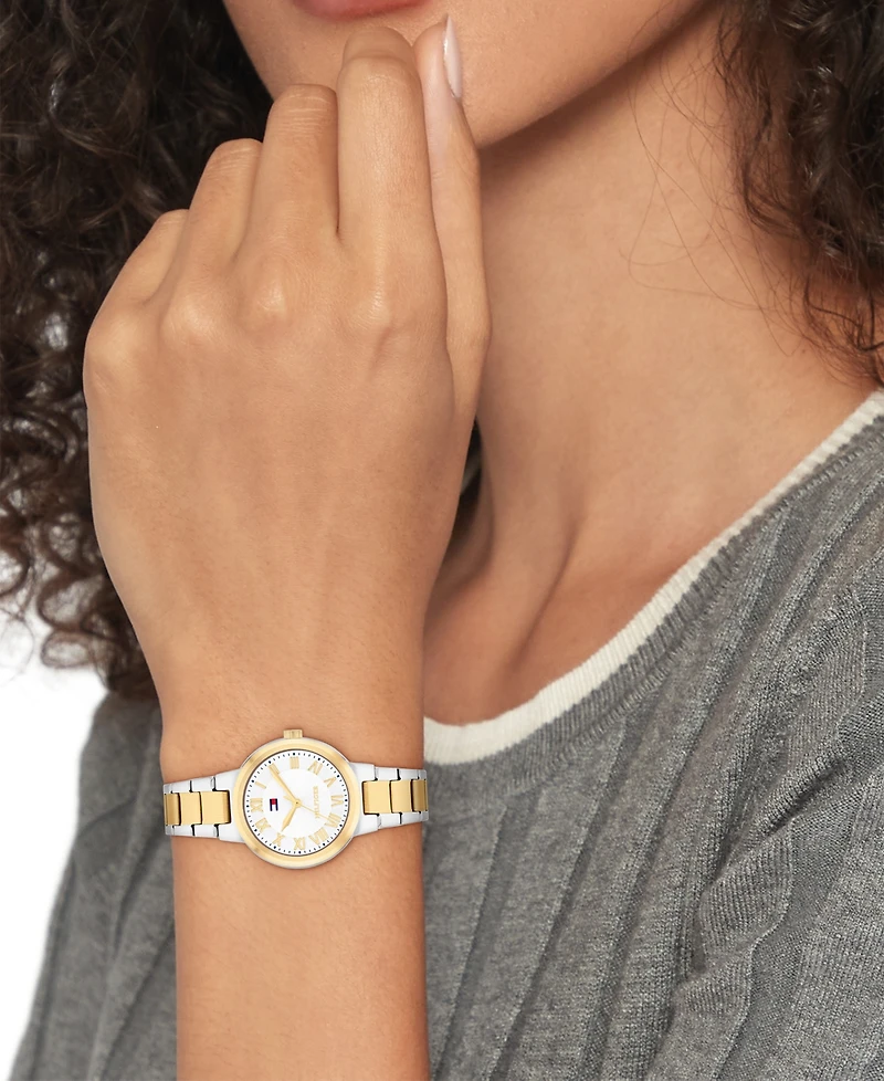 Tommy Hilfiger Women's Quartz Two Tone Stainless Steel Bracelet Watch, 28mm