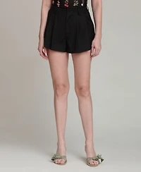 Avec Les Filles Women's High-Rise Pleated Shorts