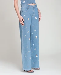 Avec Les Filles Women's High-Rise Printed Jeans