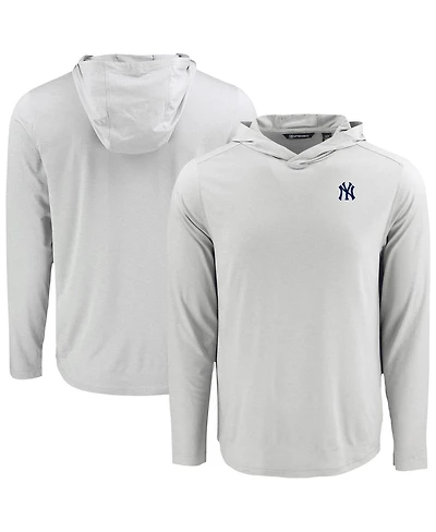Cutter & Buck Men's Gray New York Yankees Coastline Epic Comfort Eco Hoodie Long Sleeve T-Shirt