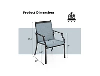 Slickblue 2-Piece Patio Dining Chair Set with Ventilated Seat and Metal Frame