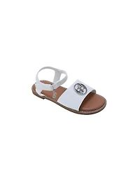 Bebe Little Girls Sandals Lightweight Comfy Embossed Medallion Detail Flat Sandals