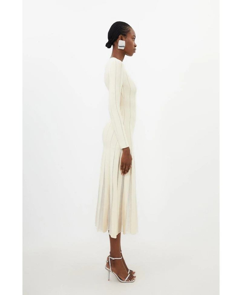 Karen Millen Women's Filament Full Skirt Knit Midi Dress