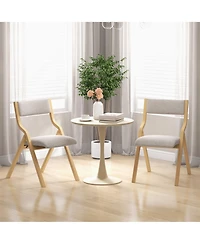 Gymax Folding Dining Chairs Set of 4 Wooden Table Chairs w/ Padded Seat Modern
