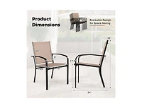 Slickblue High Back Outdoor Dining Chairs Set of 2 Metal