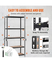 Rainsken Storage Shelving Unit, 5-Tier Adjustable Metal Storage Shelves, Heavy Duty Organizer Rack for Pantry, Basement, 36" L x 18" W x 72&