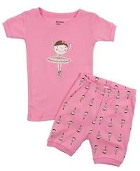 Leveret Little Girls Matching Doll Snug-Fit Cotton Short Sleeve Pajamas