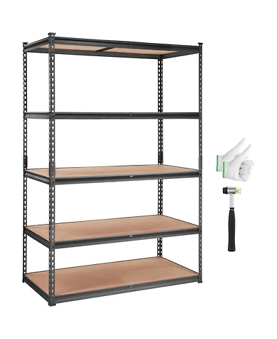 Rainsken Storage Shelving Unit, 5-Tier Adjustable Metal Storage Shelves, Heavy Duty Organizer Rack for Pantry, Basement