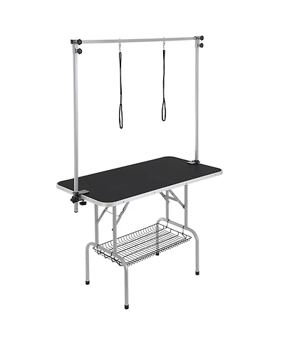 Cozito 46" Foldable Pet Grooming Table with Dual Arms and Clamp, 330 lb Capacity
