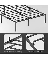 Gaomon Queen Metal Platform Bed Frame- No Box Spring Needed- Heavy Duty Steel Slats- Easy Assembly