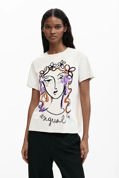 Desigual Women's Printed face t-shirt