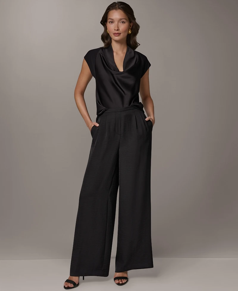 Donna Karan New York Women's Wide-Leg Pull-On Pleated Pants