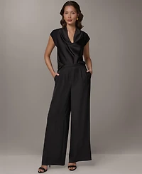 Donna Karan New York Women's Wide-Leg Pull-On Pleated Pants
