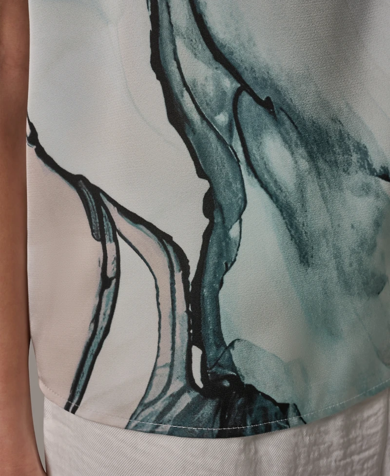 Donna Karan New York Women's Short-Sleeve Crew Neck Top