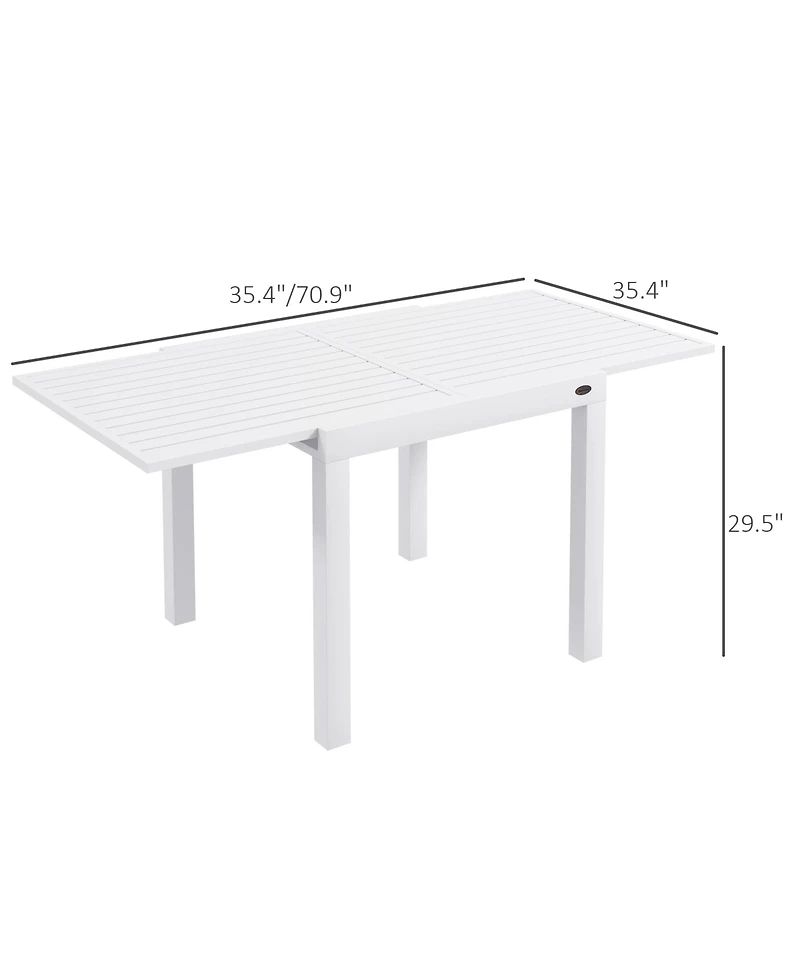Outsunny Extendable Patio Dining Table for 4-6, Outdoor Dining Table,