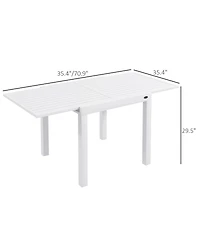 Outsunny Extendable Patio Dining Table for 4-6, Outdoor Dining Table,