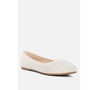 Splash rhinestones embellished ballet flats