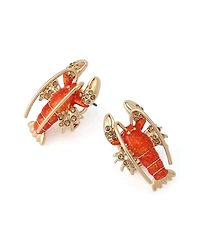 Betsey Johnson Faux Stone Lobster Stud Earrings